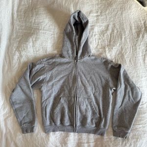 skims cotton fleece zip up hoodie